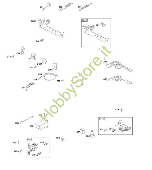 C - Freno, comandi, coperchi, molla regolatore, accensione B&S - 09 €¦ 09T502-2236-B1 brand Stihl